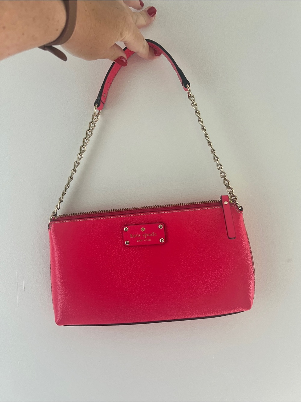 kate spade Hot Pink Leather Chain-Handle Shoulder Bag